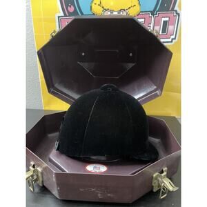 Velvet horse equestrian helmet BLACK Sz 7 57 OLYMPIAN FRP shell riding hat